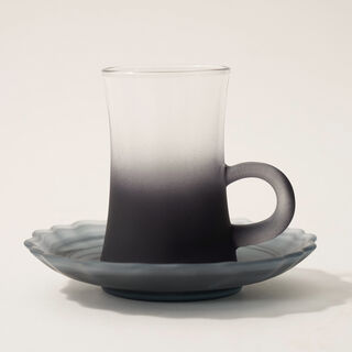Dallaty tea set 12 pcs frosted glass grey