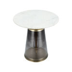 Side Table Glass Base And Marble Top 45*46 cm image number 2