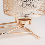2 pieces Round Food Warmer Set With Candle Stand Gold 12 cm image number 4