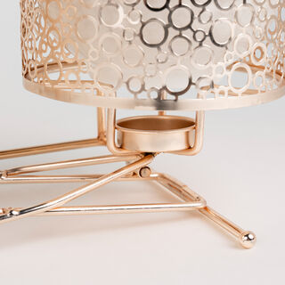 2 pieces Round Food Warmer Set With Candle Stand Gold 12 cm