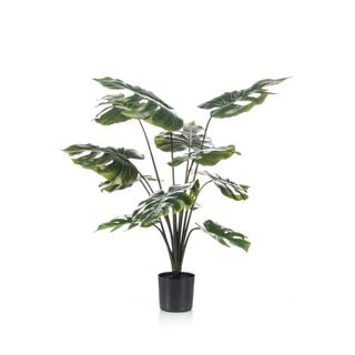 Homez indoor artificial monstera plant in pot, green, 80cm