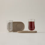 Dallaty beige glass and porcelain tea cups set 12 pcs image number 0