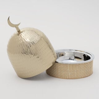 لاميسا طبق تقديم، ذهبي، متوسط 16*16*22 سم