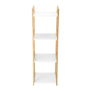 4 Tiers Bamboo Mdf Shelf White