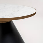 White Marble Coffee Table With Black Base image number 4