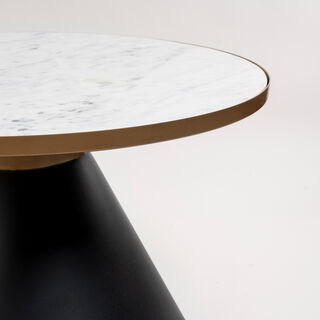 White Marble Coffee Table With Black Base