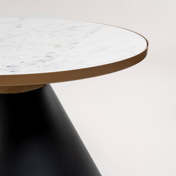 White Marble Coffee Table With Black Base image number 4