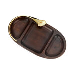 Wooden 3 Portion Dish With Lily Decoration image number 2