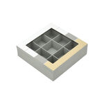 Tea Box 9Sections Gray and White image number 0