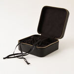 Homez travel square medium faux leather jewelry box, black 15.2*15.2*10.2cm image number 2