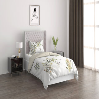 Painterly bunches 2pc comforter twin beige 150*220 cm