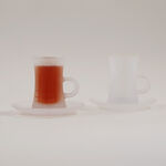 Dallaty 12pcs glass tea set, white frosted image number 4