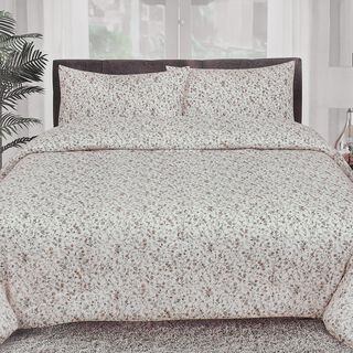 3 piece Boutique Blanche Beige Cotton Lyocell king size comforters set