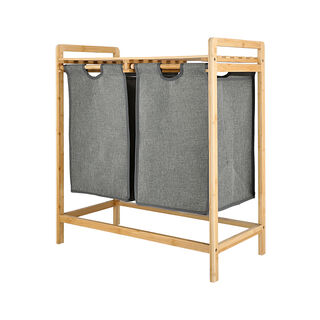 Bamboo Double Laundry Basket