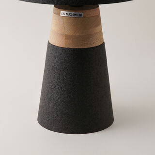 هومز مصباح طاولة خشب ومعدن، أسود 30*30*42 سم