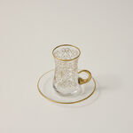 18Pcs Glass Arabic T&C Mrc Serve 6 Gold image number 2