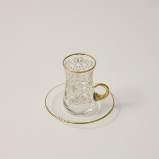 18Pcs Glass Arabic T&C Mrc Serve 6 Gold