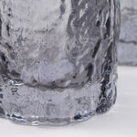 La Mesa 4 Pcs Embossed Tumbler Glass Set, Grey 8*8*8.6 Cm image number 2