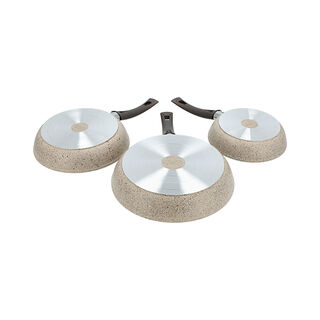 3 Piece Alberto Frypan Set Granite 20/24/28 cm
