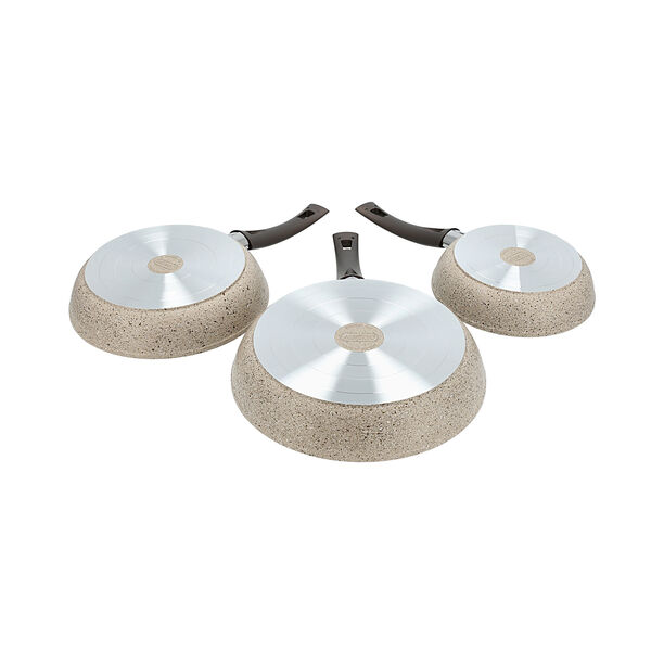 Alberto 3 piece brown granite frypan set 20/24/28 cm image number 3