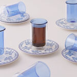 دلتي طقم أكواب شاي زجاج 12 قطعة، أزرق image number 0