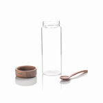 Billi glass bottle with wooden lid & spoon 15 cm image number 2