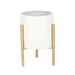 Metal Planter With Gold Legs White image number 0