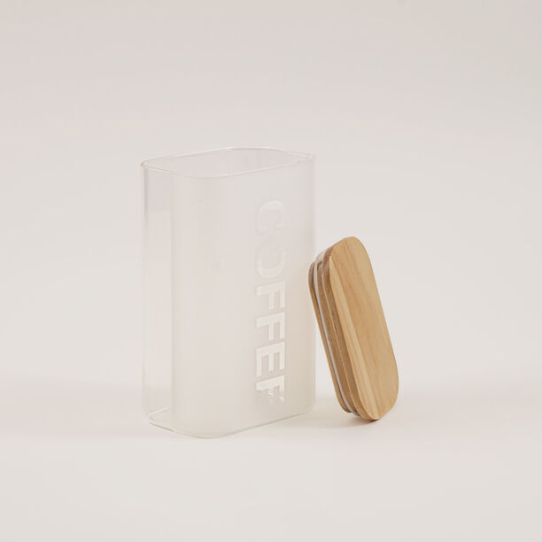 Alberto 4pcs borosilicate glass canister set with wood lid image number 6