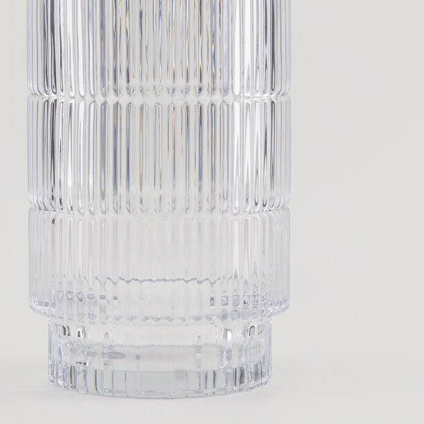 هومز فازة زجاج فضي مضلّع 14*14*27.6 سم image number 3