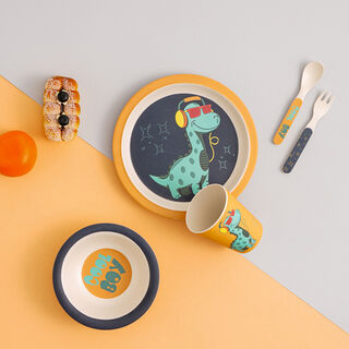 Kids 5 Pcs dinner sets, Dino design