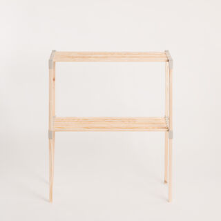 Homez wood mini shelf with 2 layers, beige