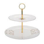 2 Tiers Porcelain Serving Stand Arabisque  image number 1
