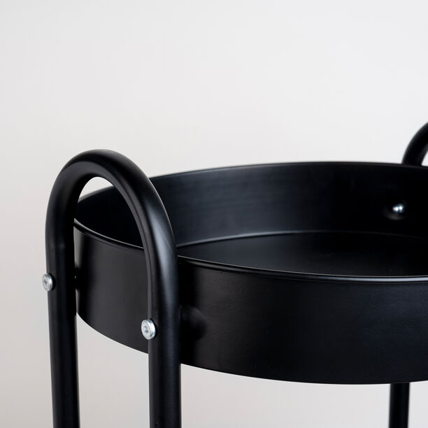 Alberto round black metal storage trolley 43.4*33.9*78.8 cm image number 2