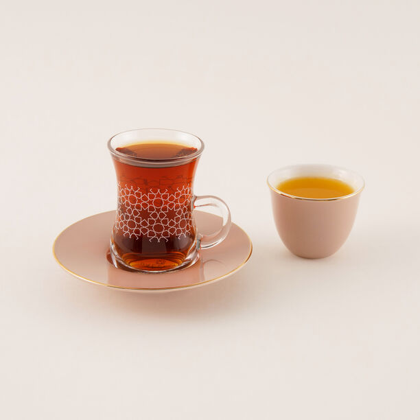 Tea And Arabic Coffee Set 20 Pieces Brown image number 9
