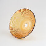 Homez Glass Ribbed Decor Bowl 29.4*29.4*14.4Cm, Orange image number 2