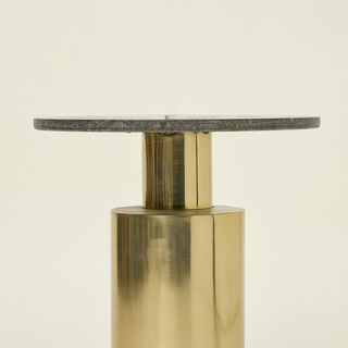 MARBLE ROUND SIDE TABLE WITH STEEL