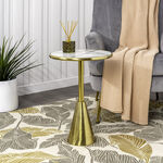 Side Table Aluminum And Marble Dia 39* Ht:55 Cm image number 0