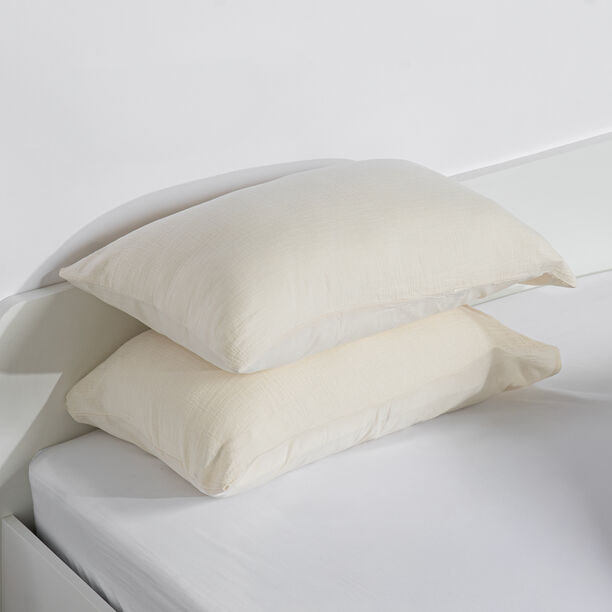 Boutique blanche cotton duvet set of 3pcs, beige, 220*260cm image number 4