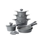 10 Piece Alberto Cookware Set Granite Grey (20/24/28 Pot 24 28 Fp 18 Sp) image number 1