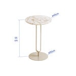 هومز آرتش طاولة جانبية رخام، أوف وايت 40*40*55 سم image number 1