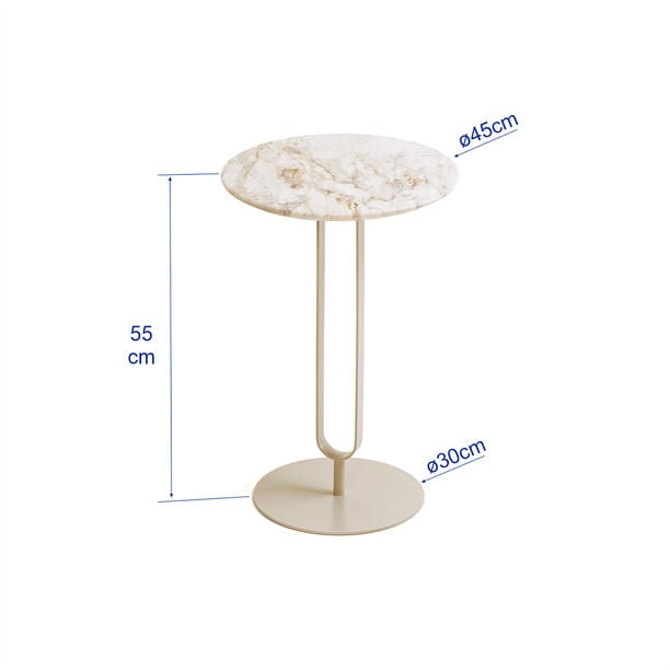 هومز آرتش طاولة جانبية رخام، أوف وايت 40*40*55 سم image number 1