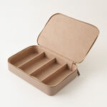 Homez brown faux leather sunglasses organizer 4 divisions 24.1*16.5*5.1cm image number 3