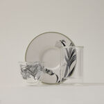 Dallaty white porcelain and glass Tea and coffee cups set 18 pcs image number 0