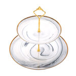 Grey Marble 2 Tier Cake Stand image number 1