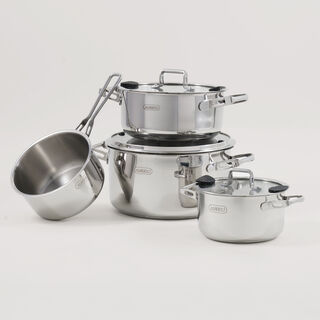 Alberto stainless steel 7pcs cookware set, silver