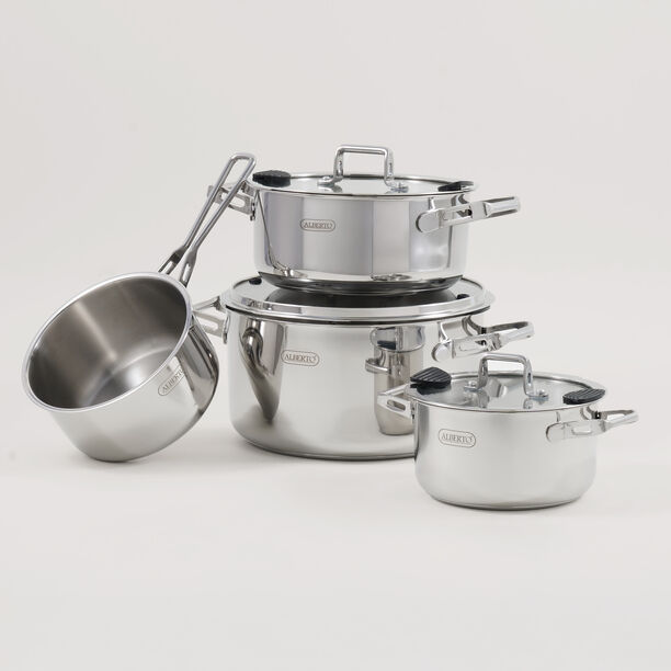 Alberto stainless steel 7pcs cookware set, silver image number 0