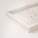 Homez marble candles serving tray 32*28*4cm, white image number 2