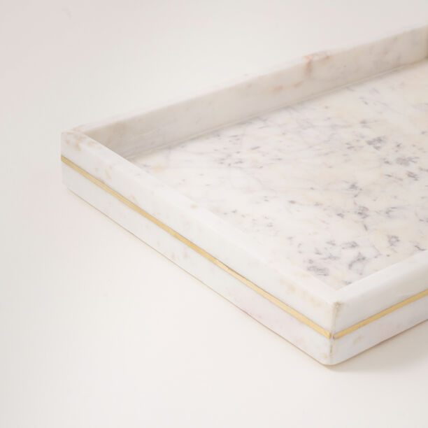 Homez marble candles serving tray 32*28*4cm, white image number 2
