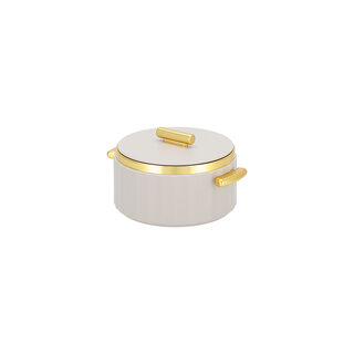 La Mesa matte lailac& gold plastic food warmer 1L
