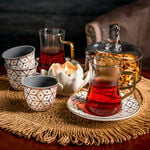 Arabic Tea and Coffec Set 18Pc Porcelain Dutone Gray image number 0